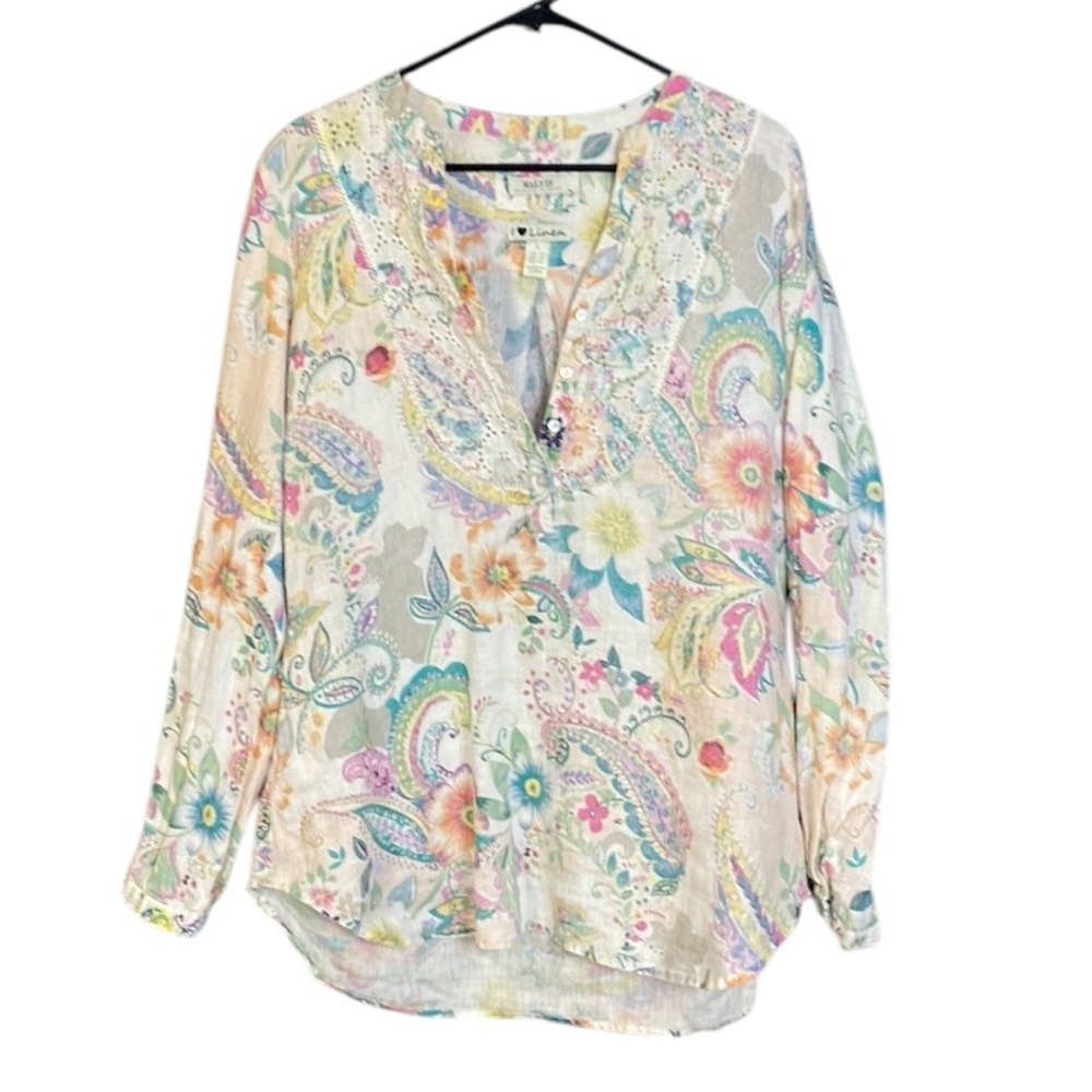 Malvin Floral Linen Blouse